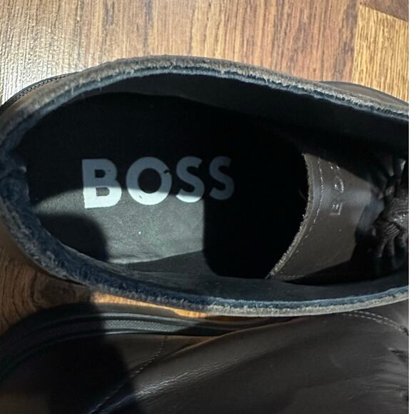 Hugo Boss Calev Leather Chukka Boots Men’s 43 Dark Brown Designer Dress Casual